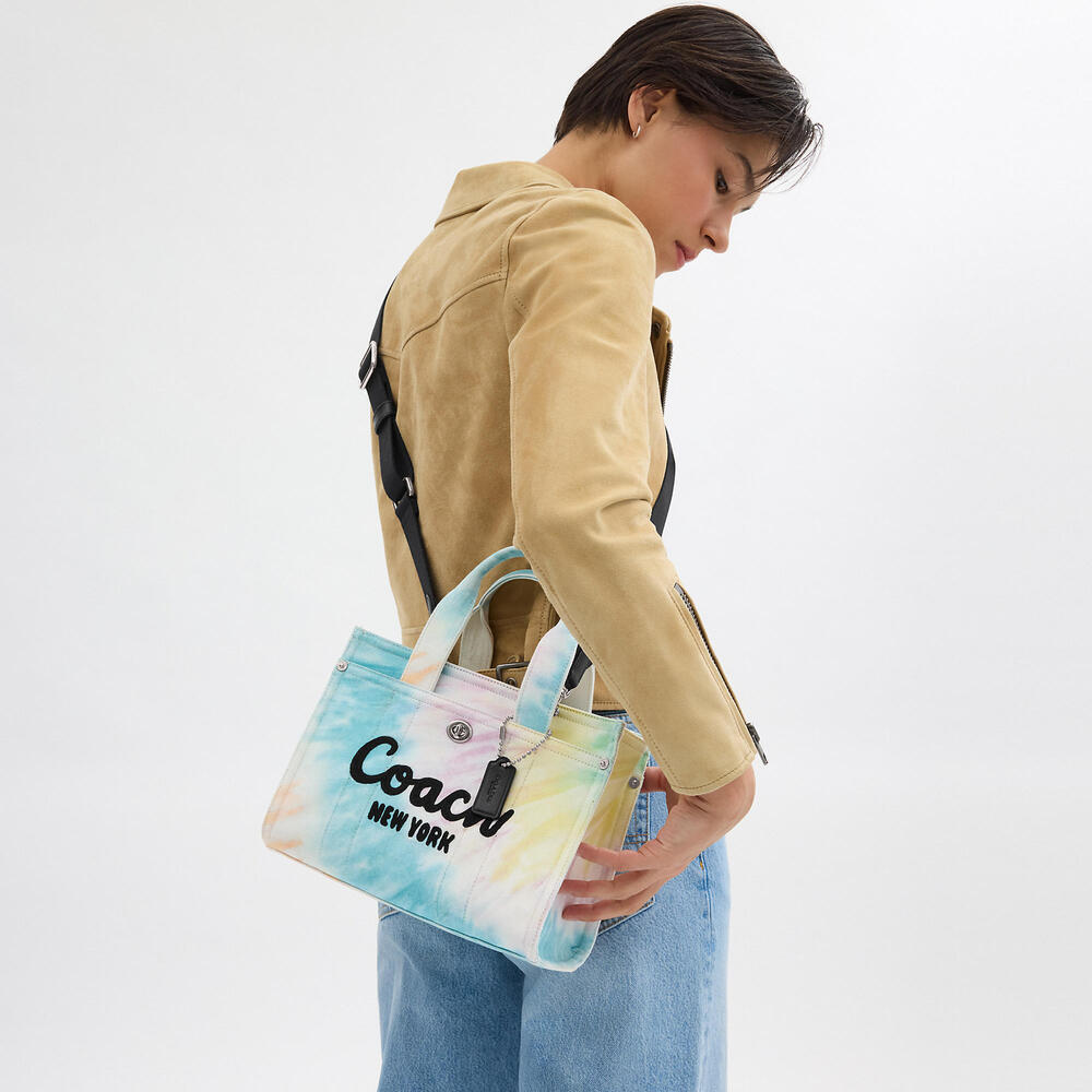 Cargo Tote Bag 26 With Rainbow Tie Dye Print